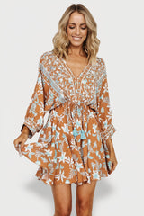 Adria Mini Dress | Baltic Born Camel + Blue