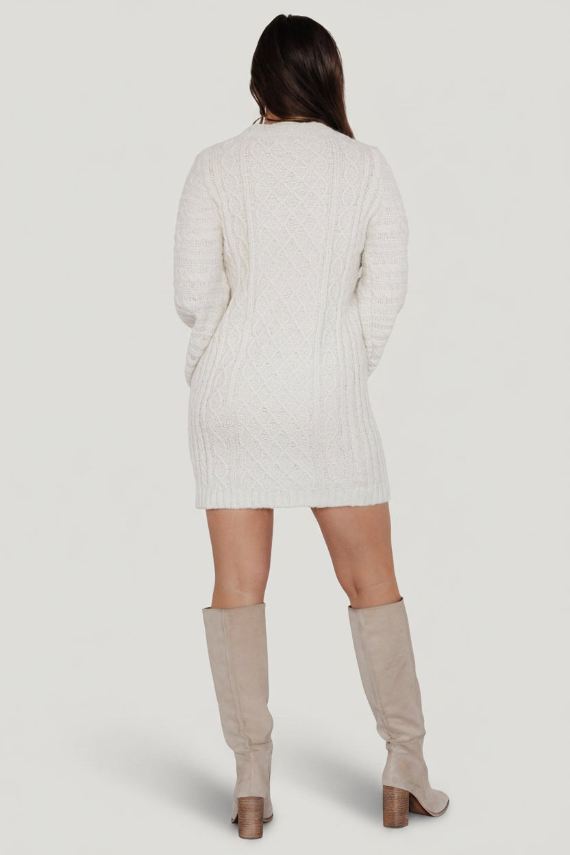 Ellis Cable Knit Sweater Dress | Baltic Born Ivory