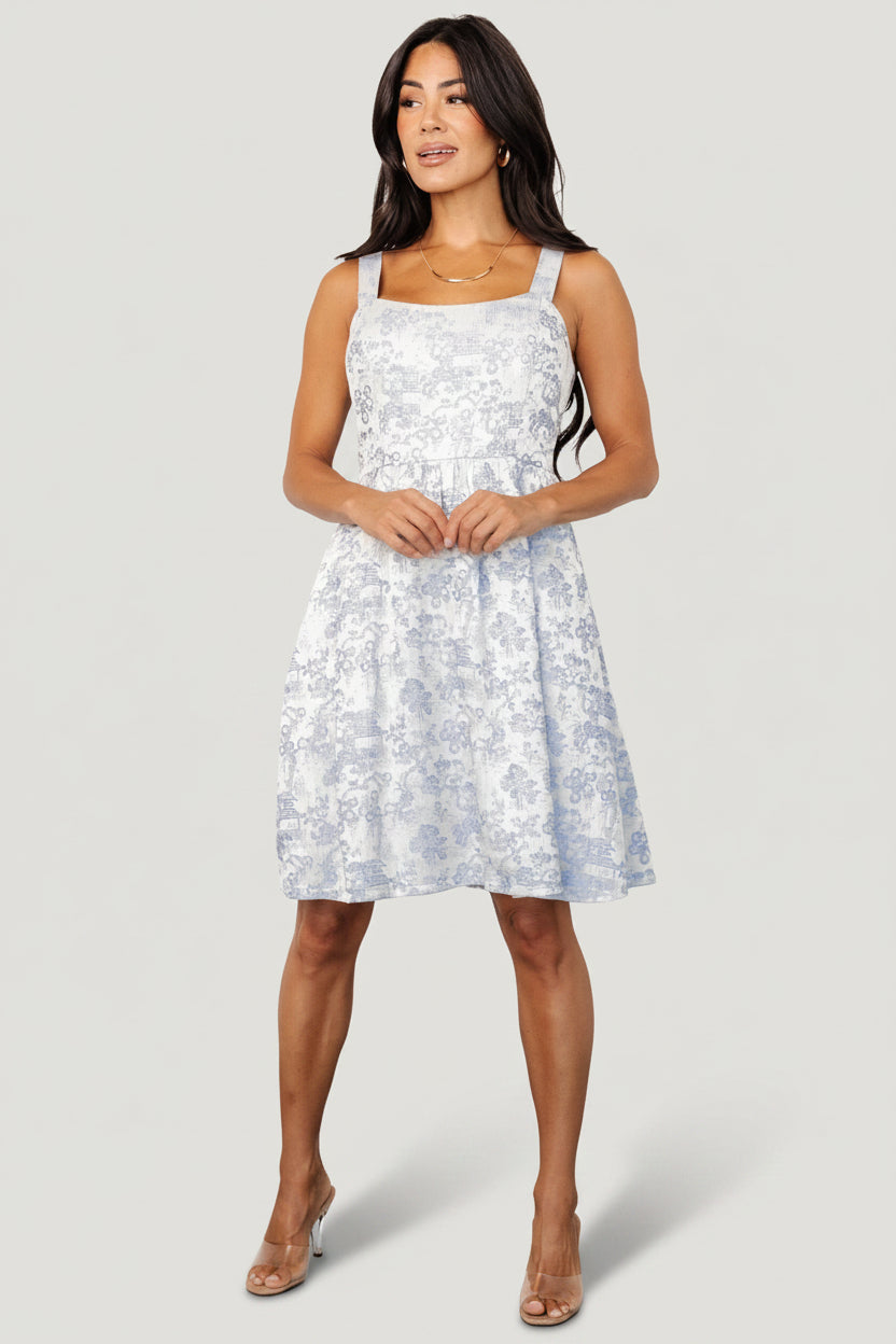 Eveline Short Dress | Baltic Born Light Blue + Pearl