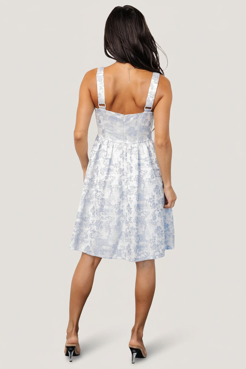 Eveline Short Dress | Baltic Born Light Blue + Pearl