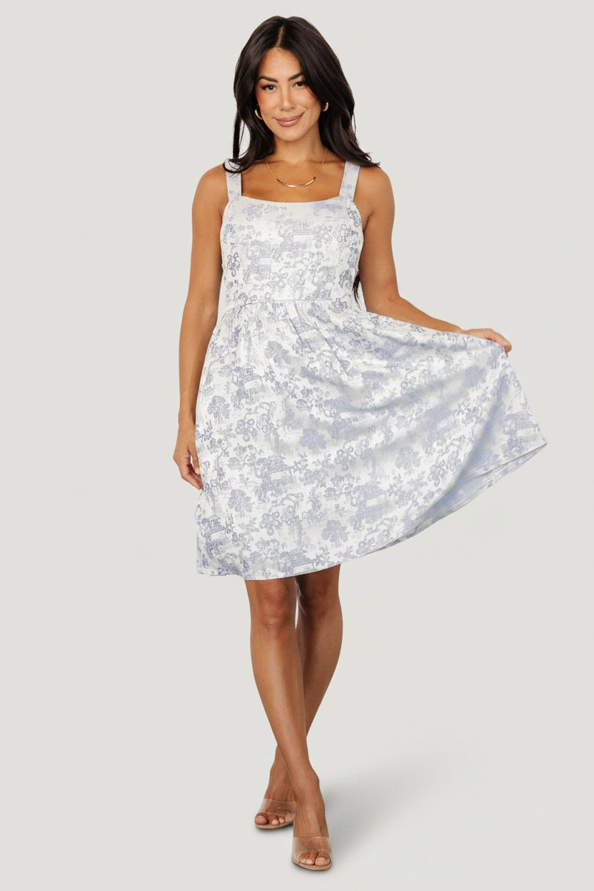 Eveline Short Dress | Baltic Born Light Blue + Pearl