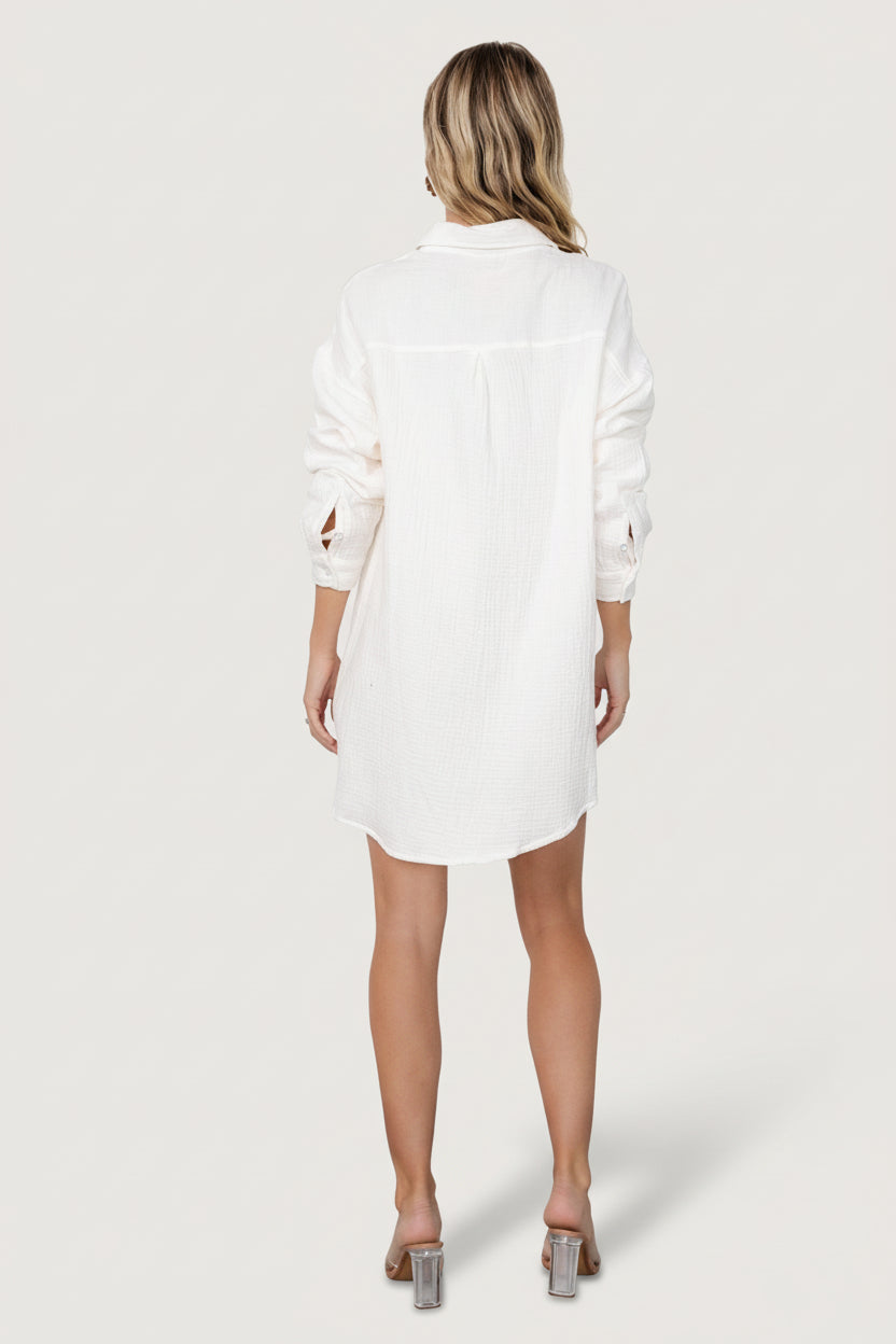 Andres Button Shirt Dress | Baltic Born Ivory