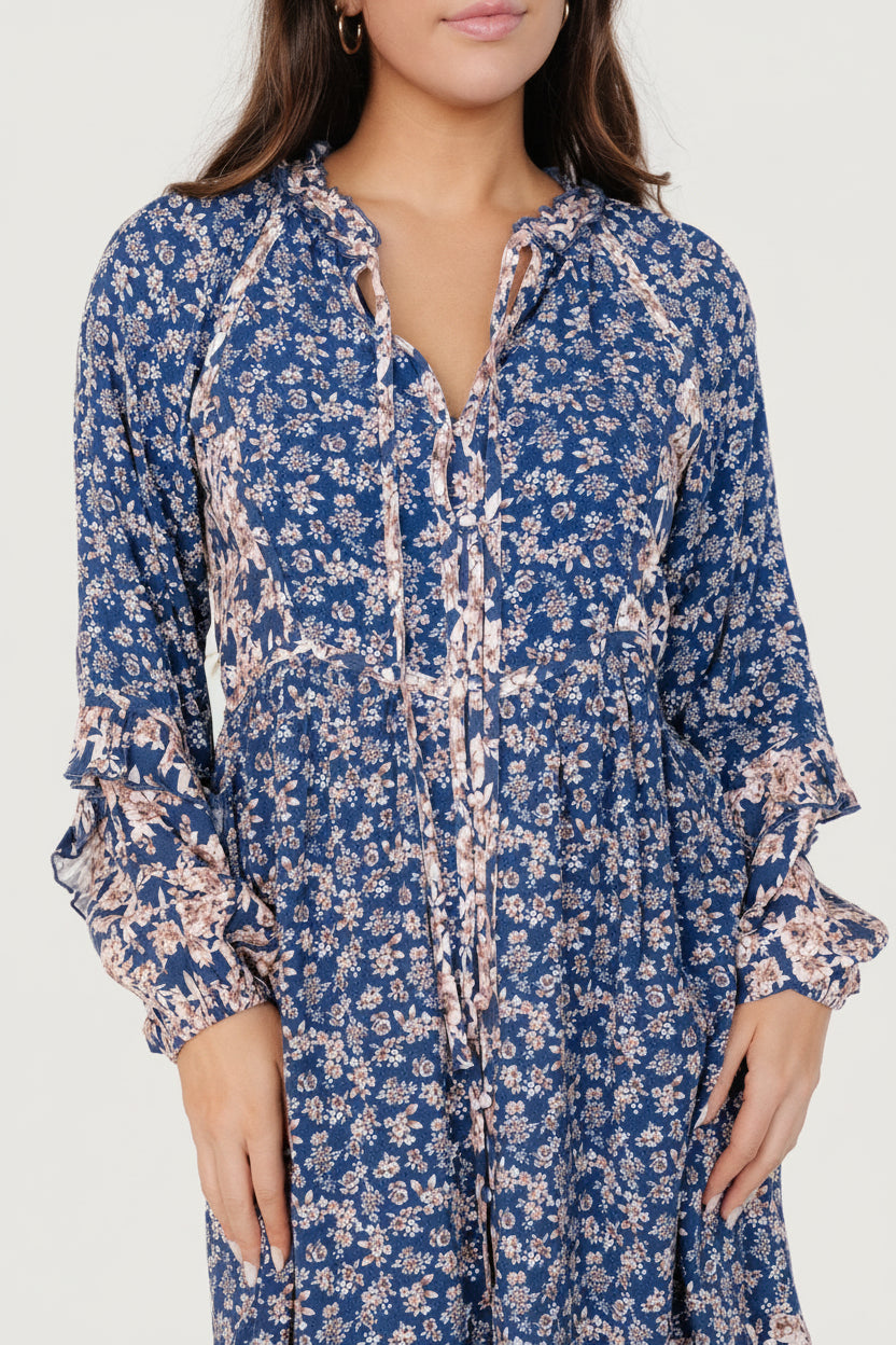 Aster Short Dress | Baltic Born Navy Multi Floral