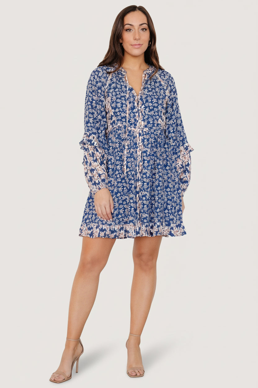 Aster Short Dress | Baltic Born Navy Multi Floral