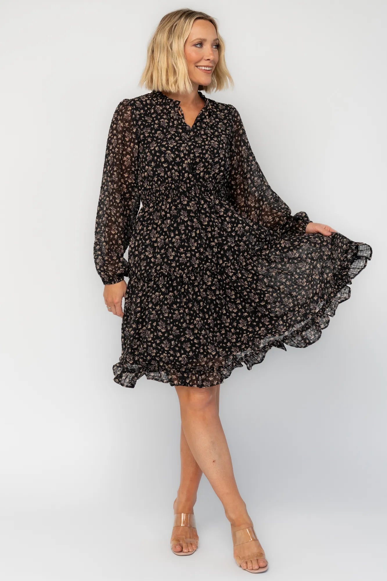 Fairfield Short Dress | Baltic Born Black Floral
