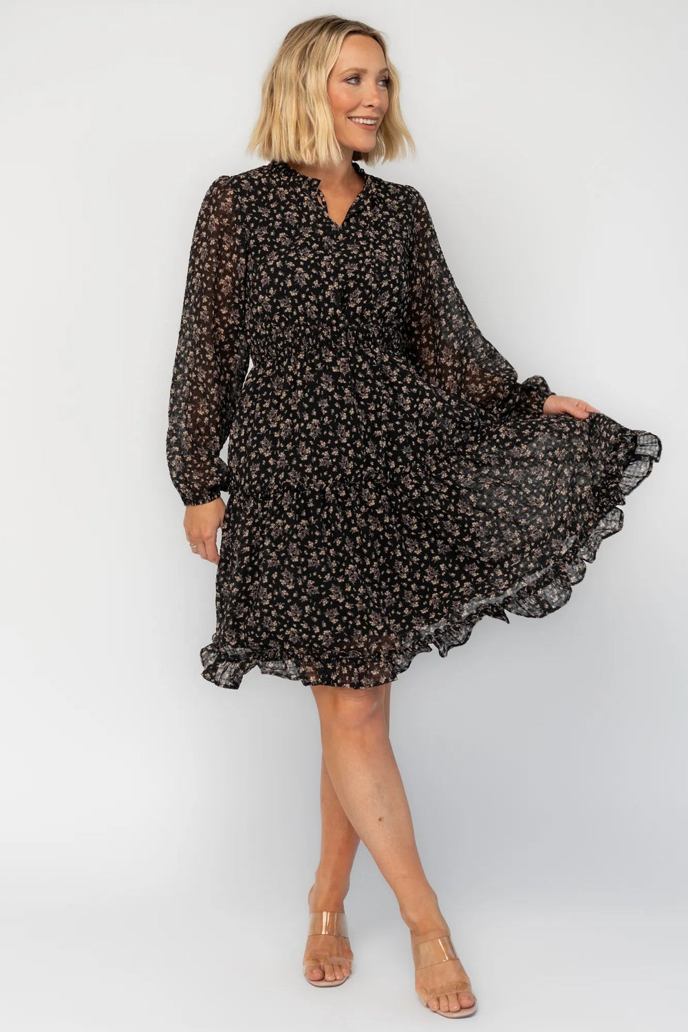 Fairfield Short Dress | Baltic Born Black Floral