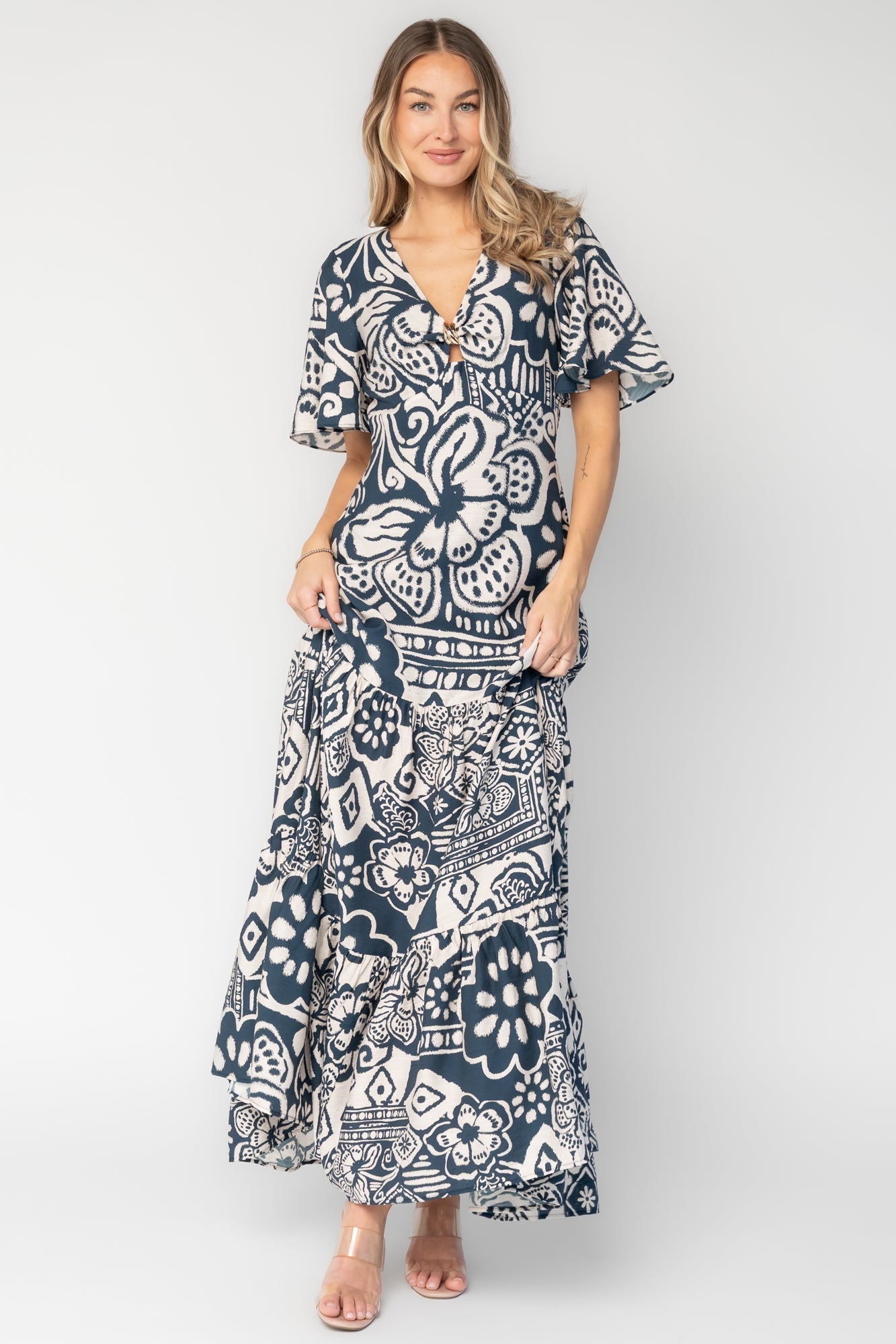 Jules Maxi Dress | Baltic Born Dark Blue Print
