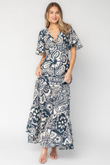 Jules Maxi Dress | Baltic Born Dark Blue Print