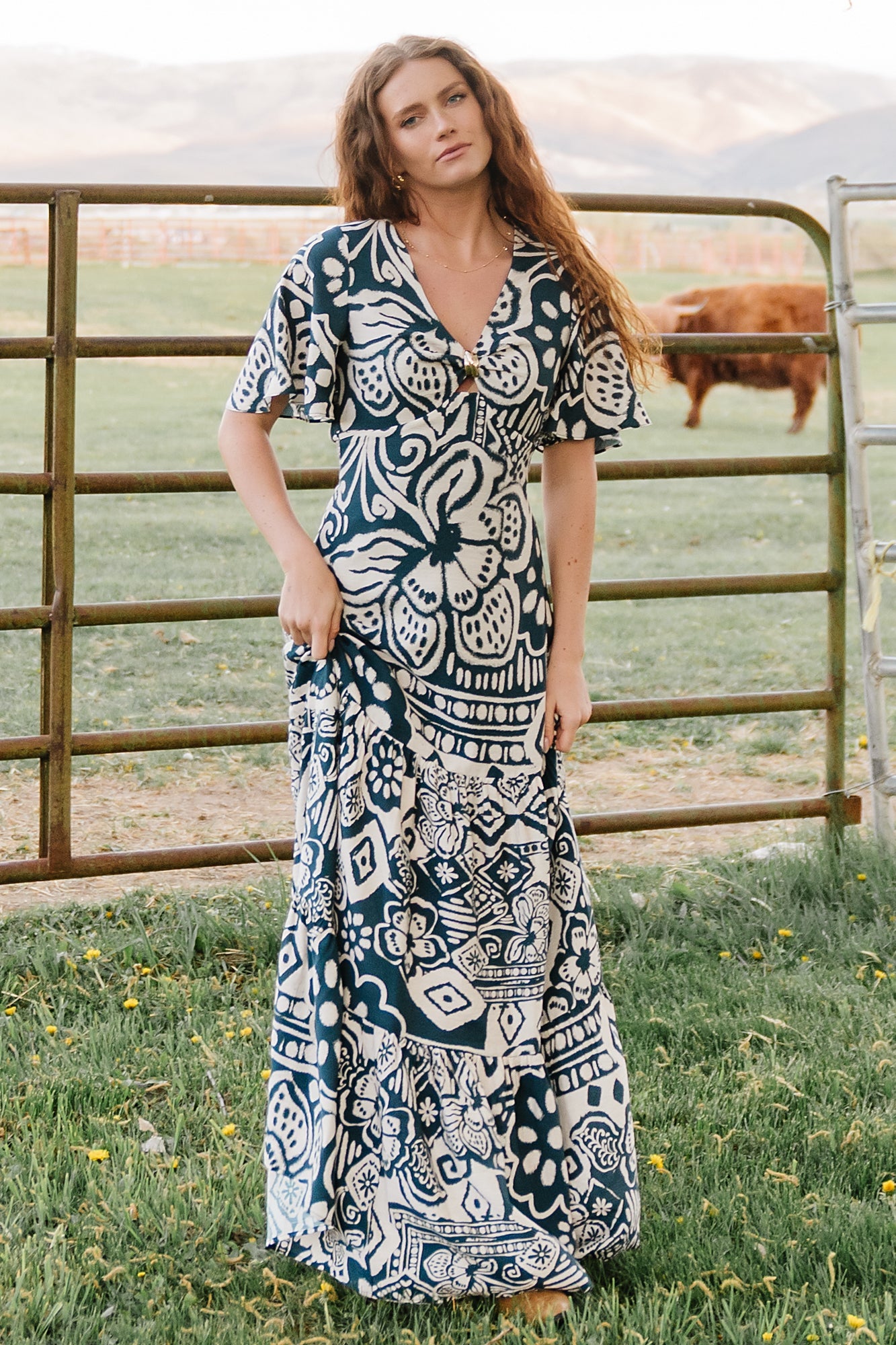 Jules Maxi Dress | Baltic Born Dark Blue Print
