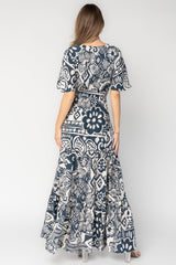 Jules Maxi Dress | Baltic Born Dark Blue Print