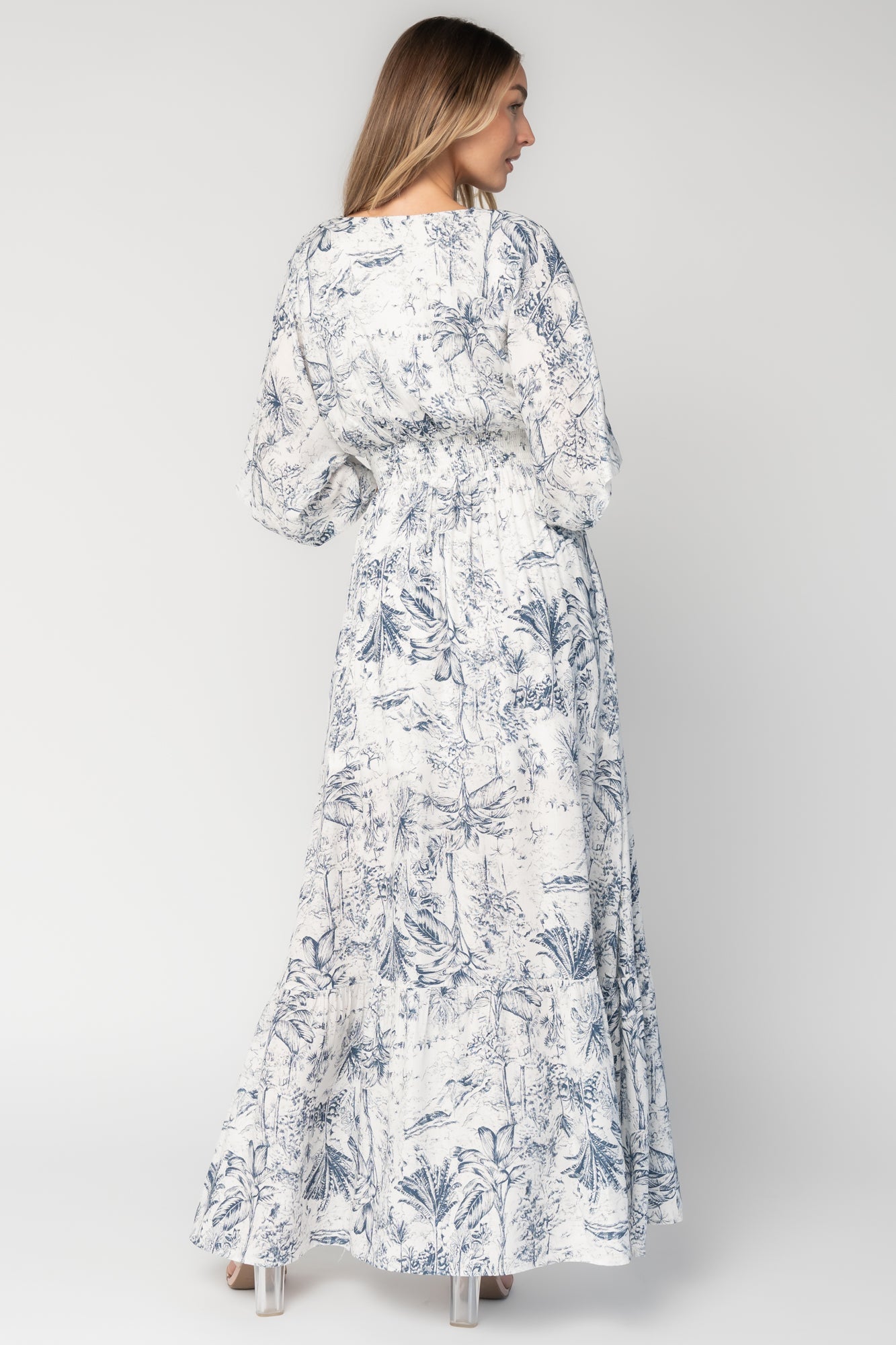 Christiana Maxi Dress | Baltic Born Off White + Slate