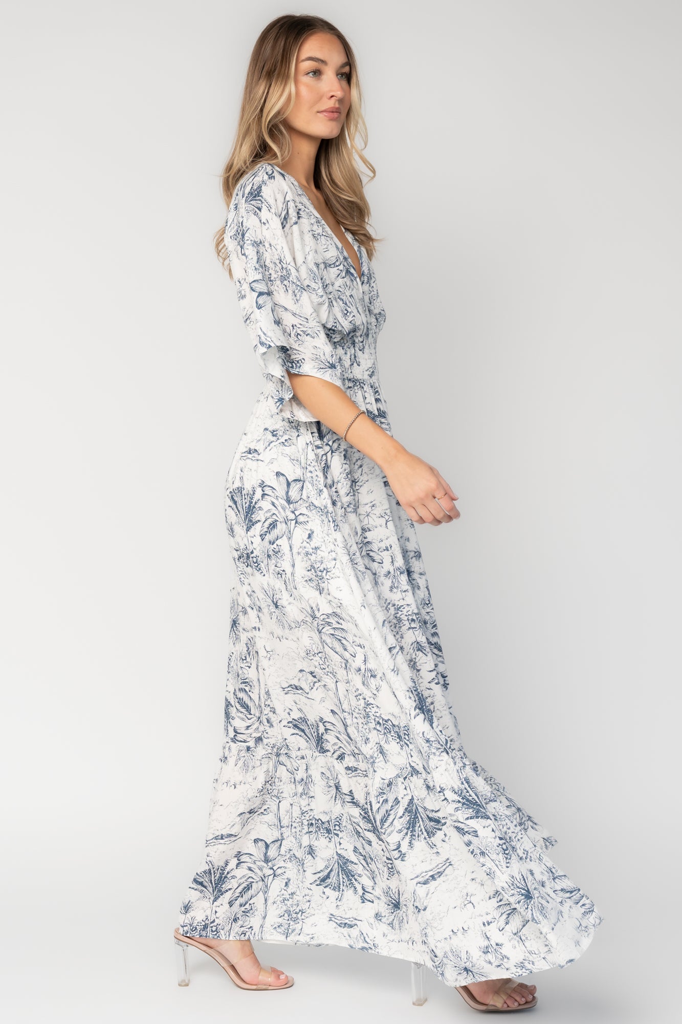 Christiana Maxi Dress | Baltic Born Off White + Slate