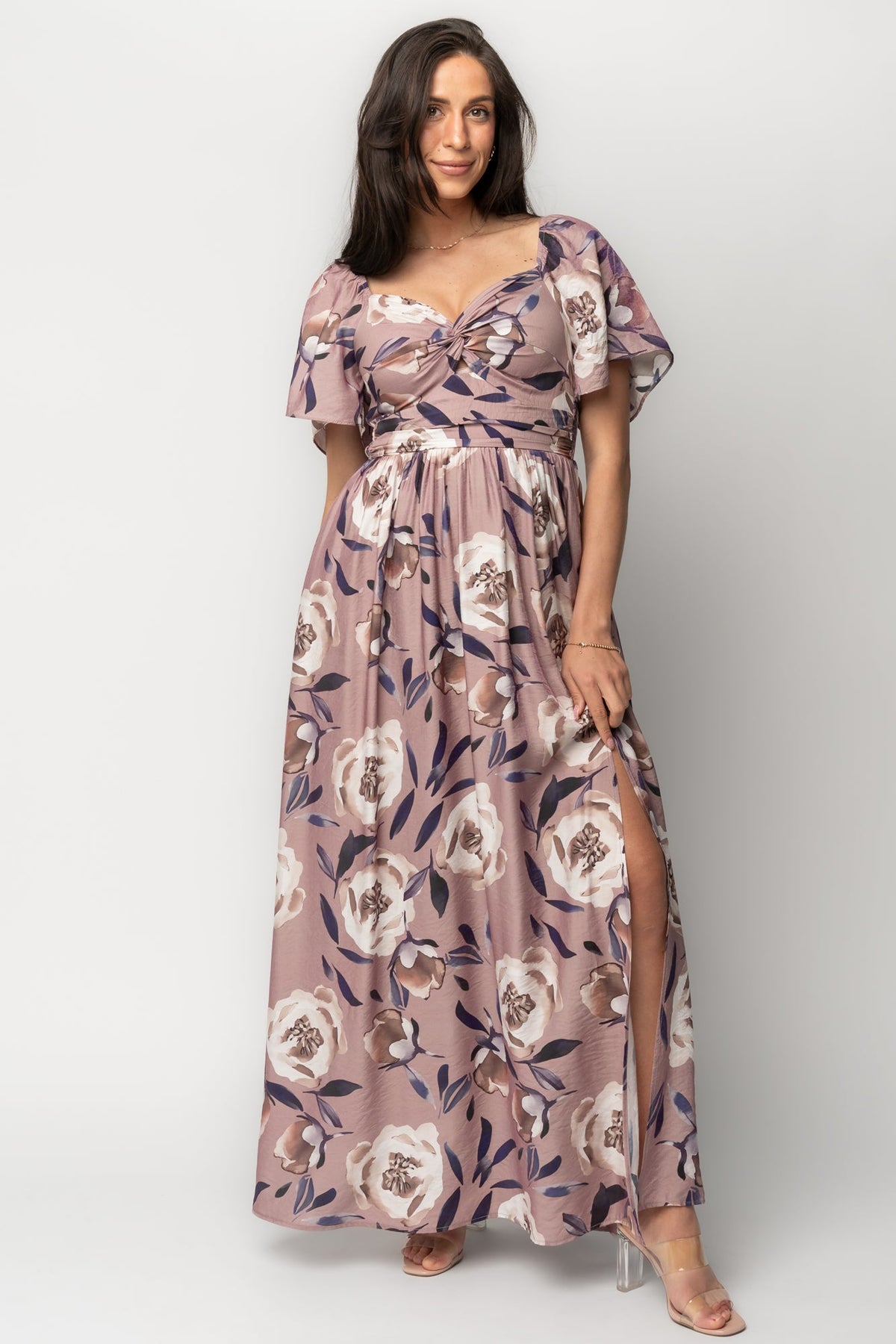 Aveline Maxi Dress | Baltic Born Dusty Mauve Floral
