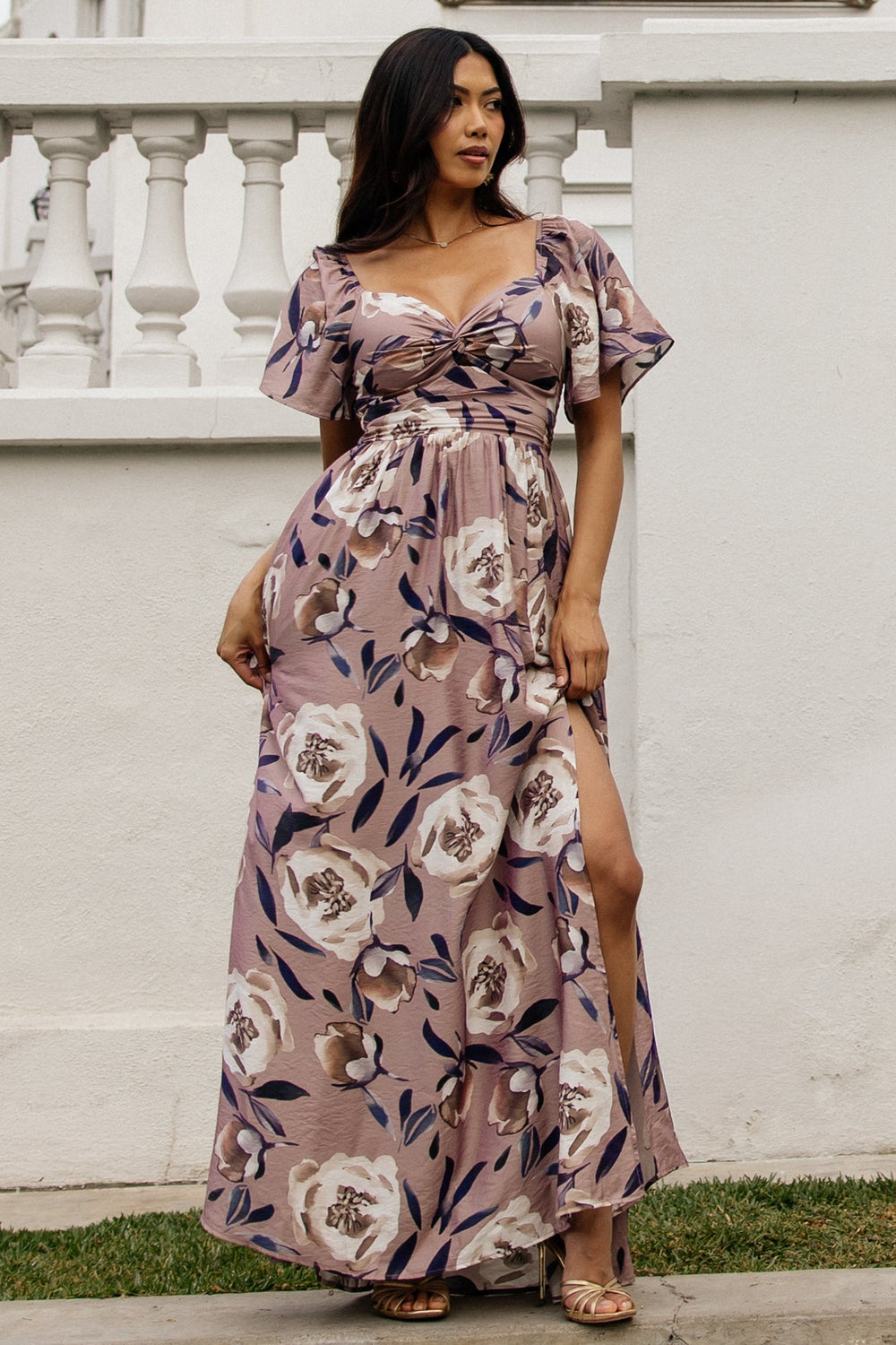 Aveline Maxi Dress | Baltic Born Dusty Mauve Floral