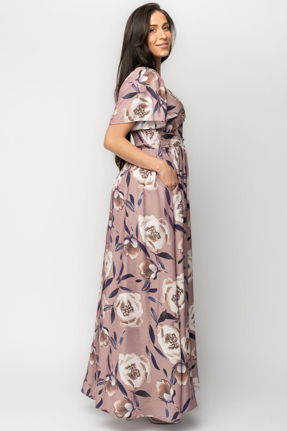 Aveline Maxi Dress | Baltic Born Dusty Mauve Floral