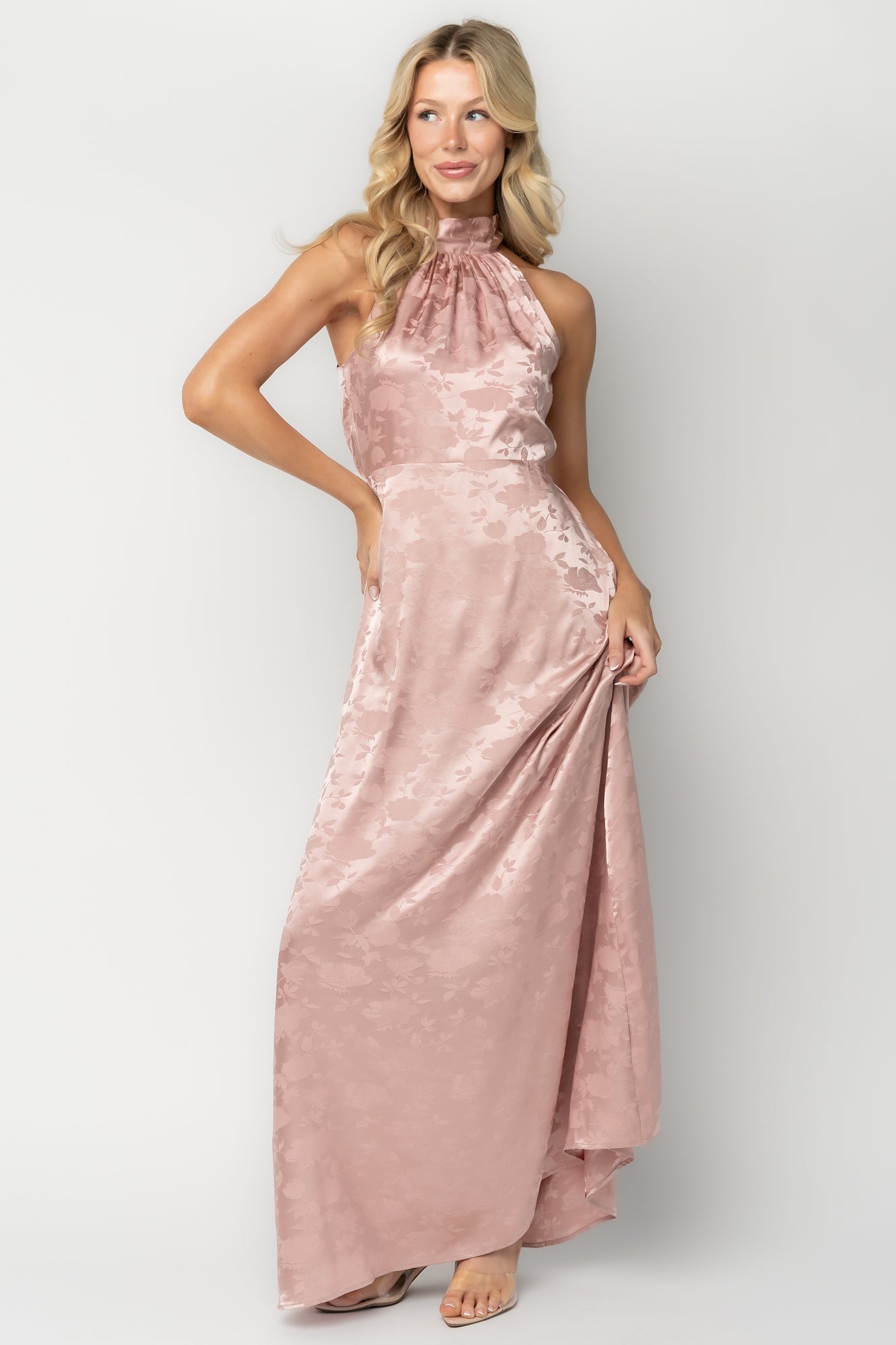 Milan Halter Maxi Dress | Baltic Born Blush