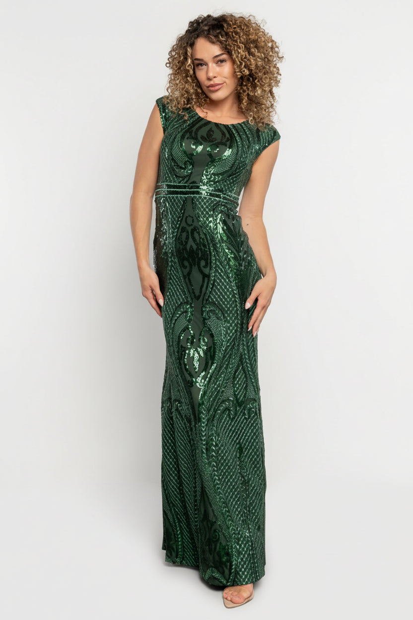 Alessia Sequin Gown | Baltic Born Green