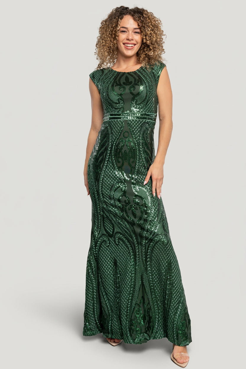 Alessia Sequin Gown | Baltic Born Green