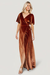 Meghan Velvet Wrap Maxi Dress | Baltic Born Spice