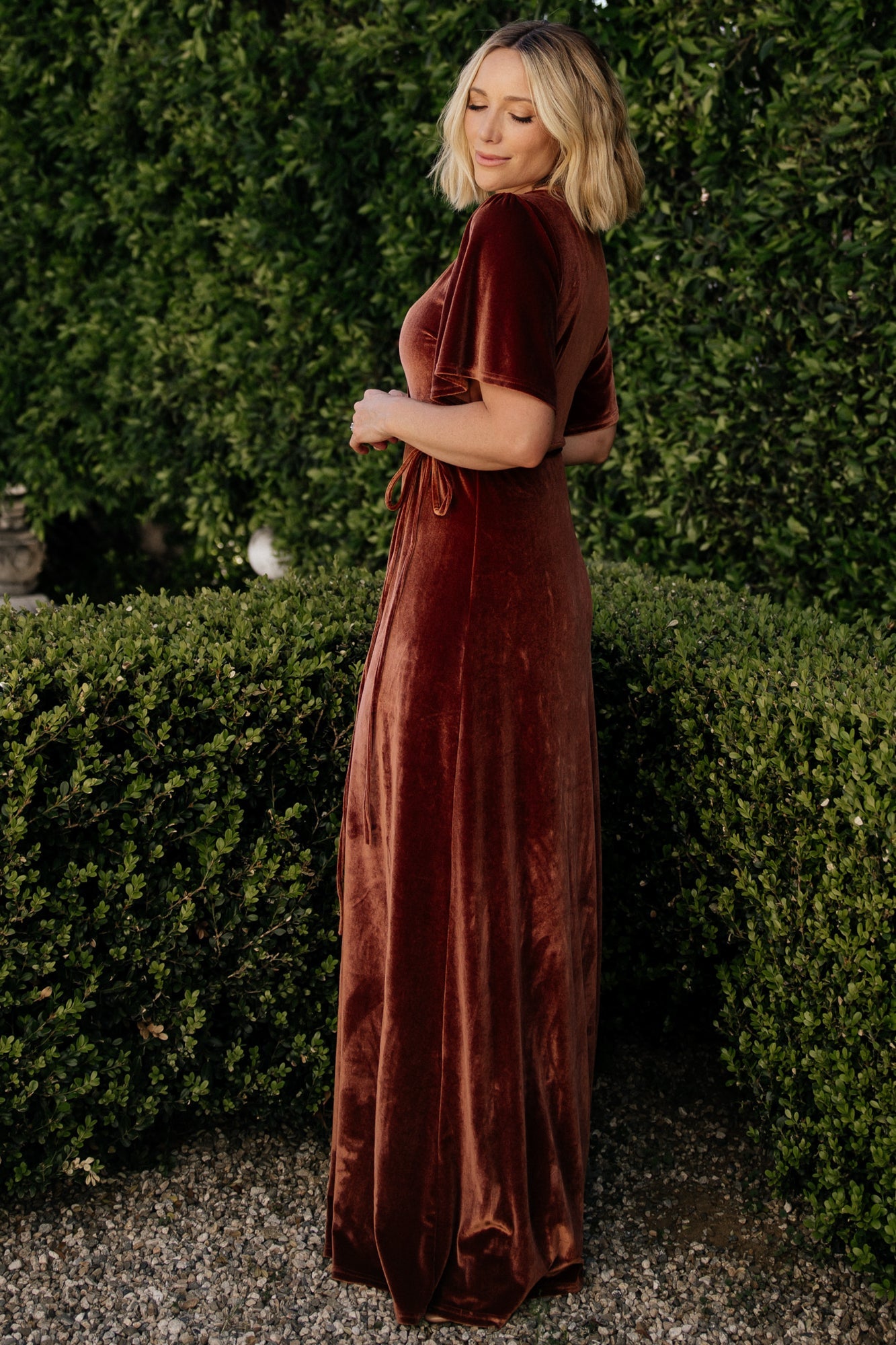 Meghan Velvet Wrap Maxi Dress | Baltic Born Spice