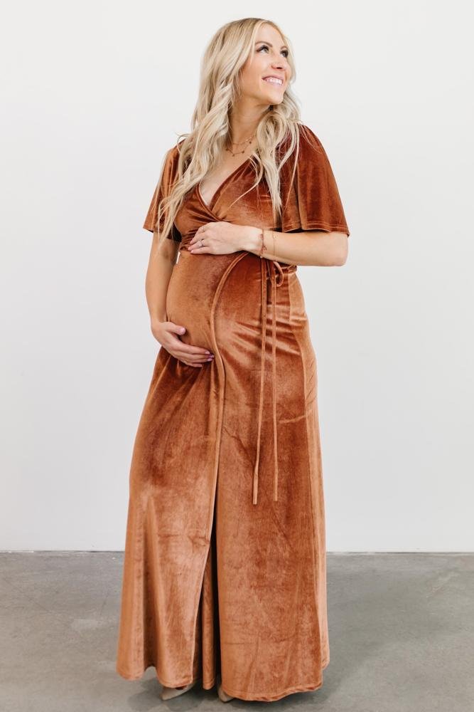 Meghan Velvet Wrap Maxi Dress | Baltic Born Spice