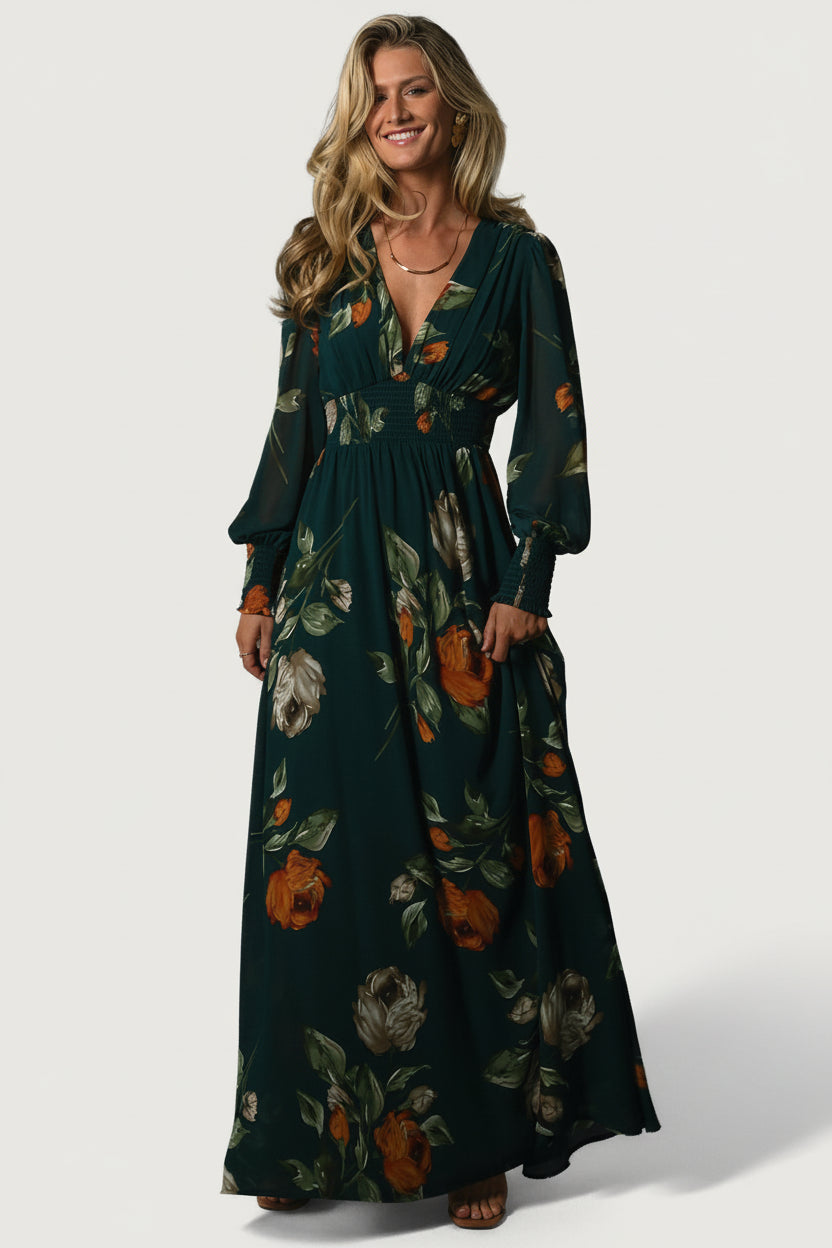 Olivia Maxi Dress | Baltic Born Deep Topaz Floral