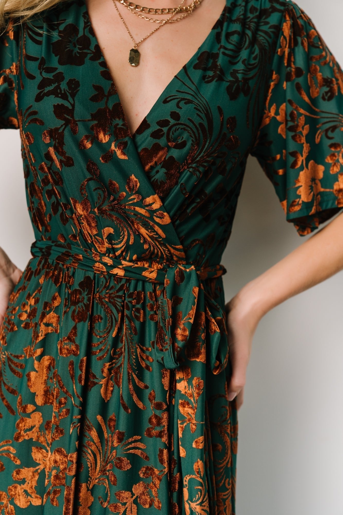 Uma Velvet Maxi Dress | Baltic Born Bronze + Jade