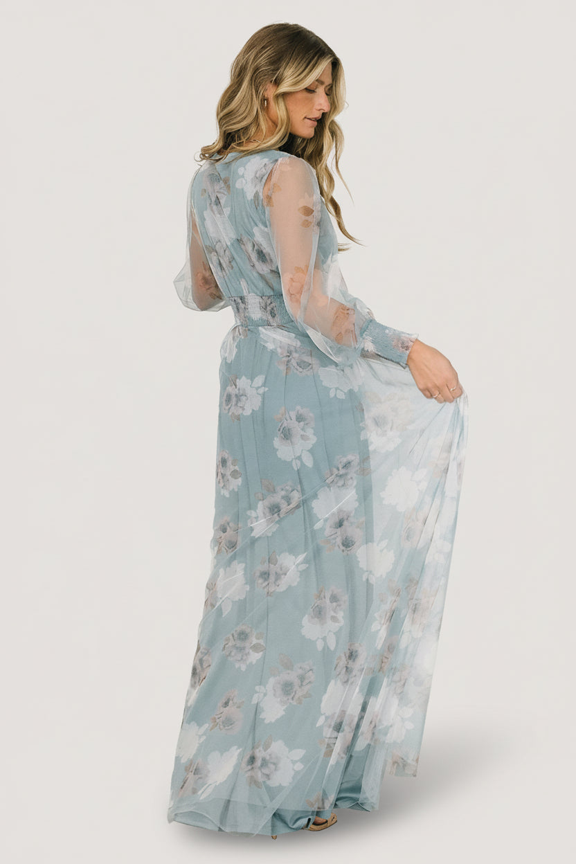 Layla Tulle Maxi Dress | Baltic Born Light Blue Floral