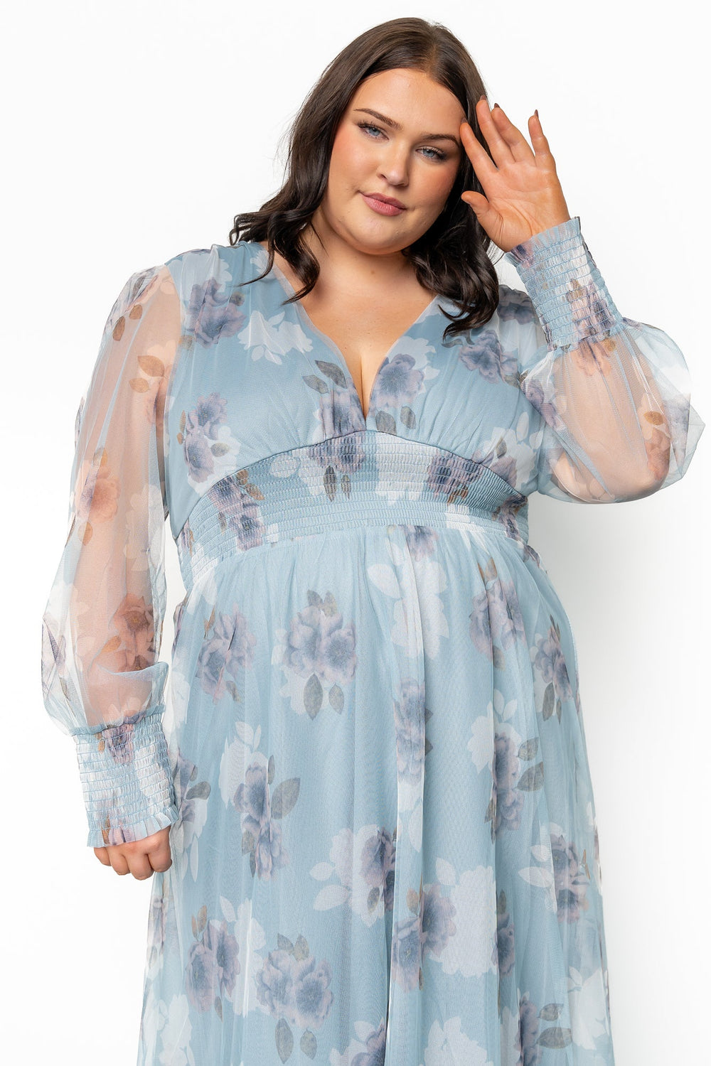 Layla Tulle Maxi Dress | Baltic Born Light Blue Floral