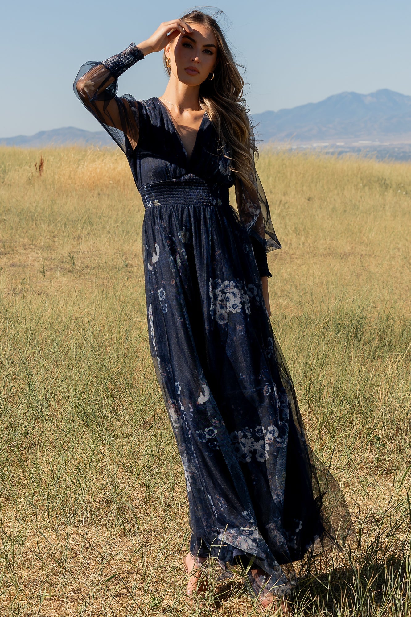 Layla Tulle Maxi Dress | Baltic Born Navy Multi