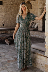 Leslie Velvet Maxi Dress | Baltic Born Sage + Silver