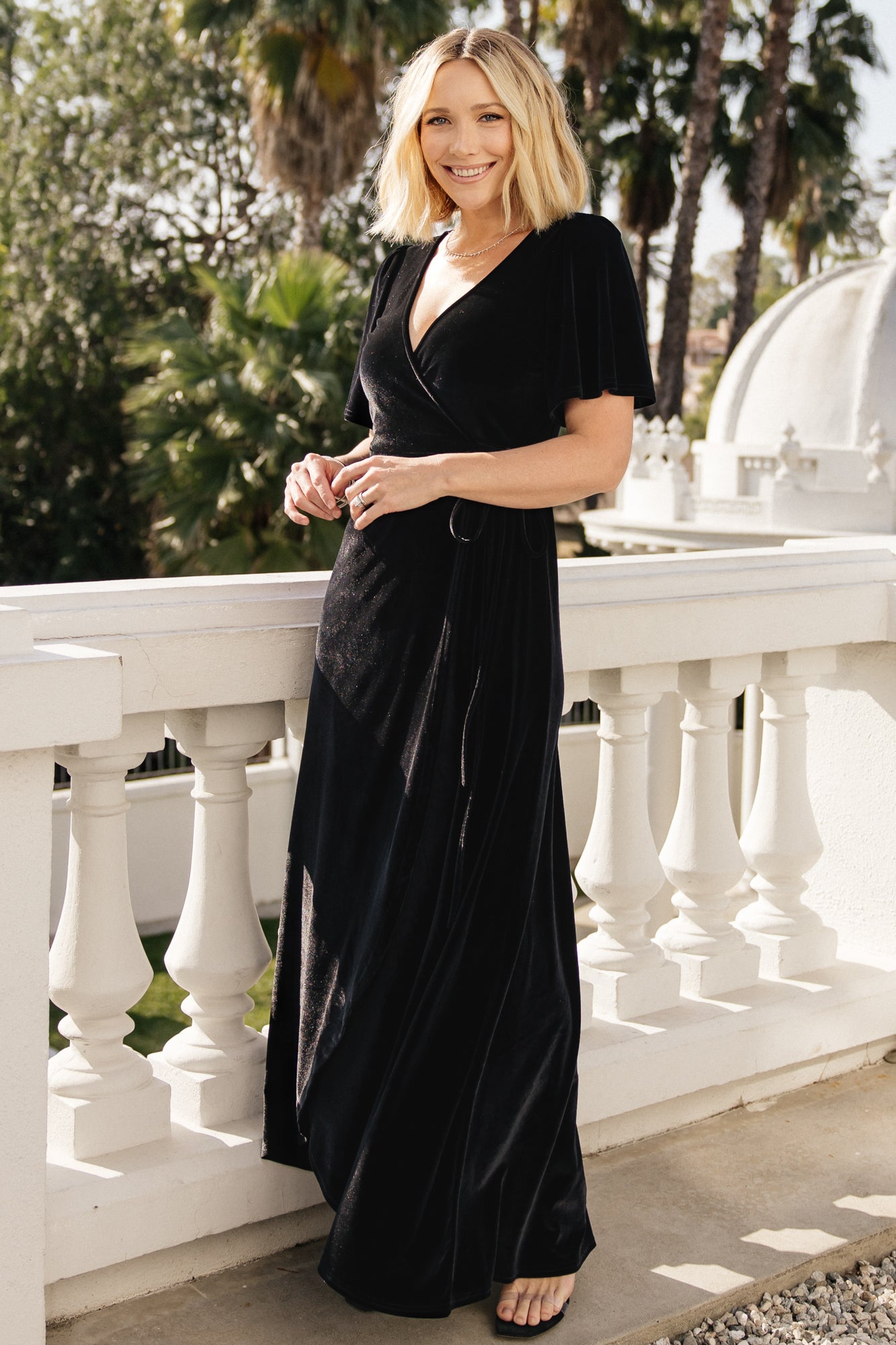 Katelyn Velvet Maxi Wrap Dress | Baltic Born Black
