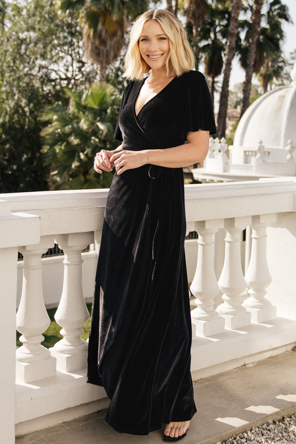 Katelyn Velvet Maxi Wrap Dress | Baltic Born Black