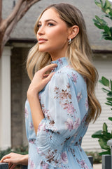 Marie Mock Neck Maxi Dress | Baltic Born Sky Blue Floral
