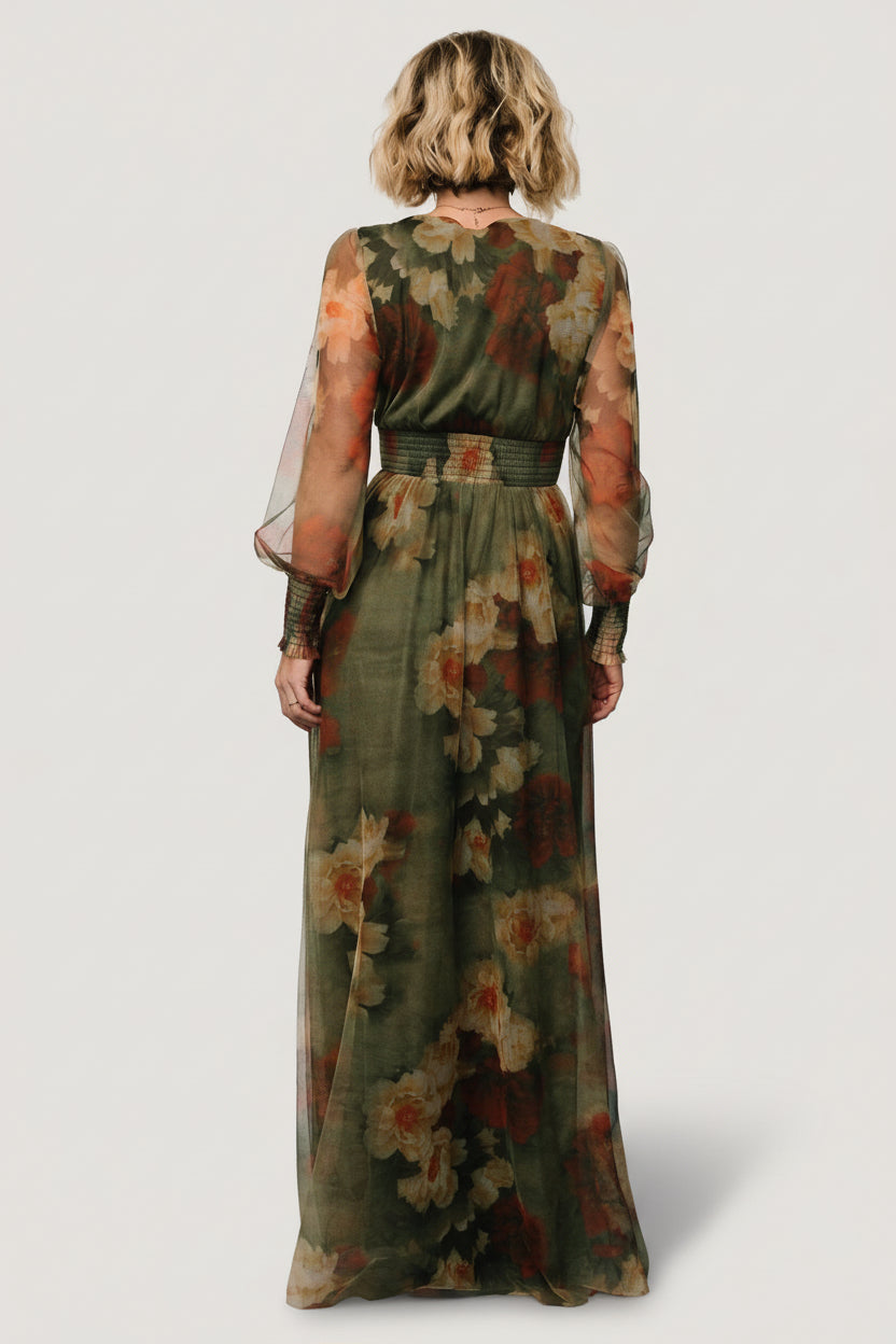 Layla Tulle Maxi Dress | Baltic Born Olive + Rust