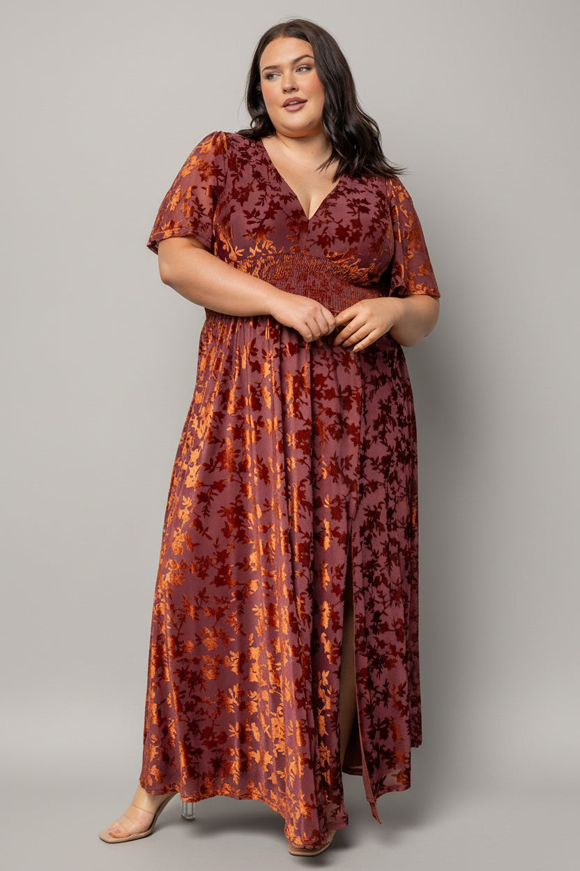 Veronica Velvet Maxi Dress | Baltic Born Rust