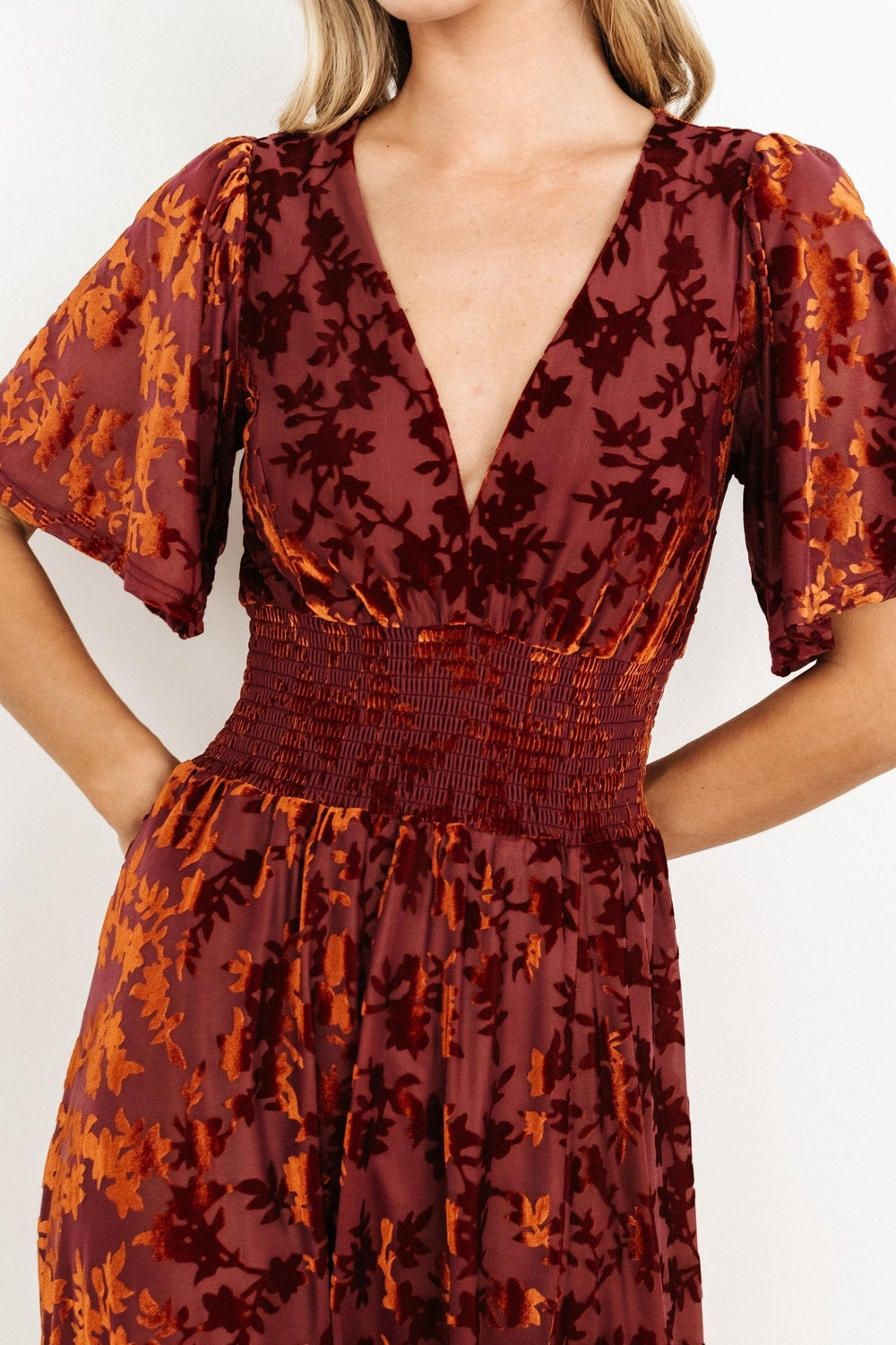 Veronica Velvet Maxi Dress | Baltic Born Rust