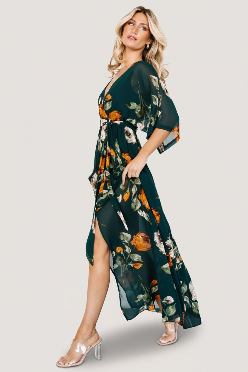 Kia Kimono Maxi Dress | Baltic Born Deep Topaz Floral
