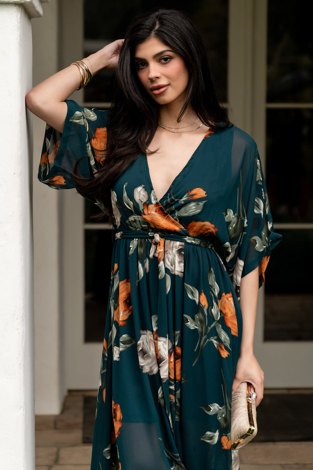 Kia Kimono Maxi Dress | Baltic Born Deep Topaz Floral