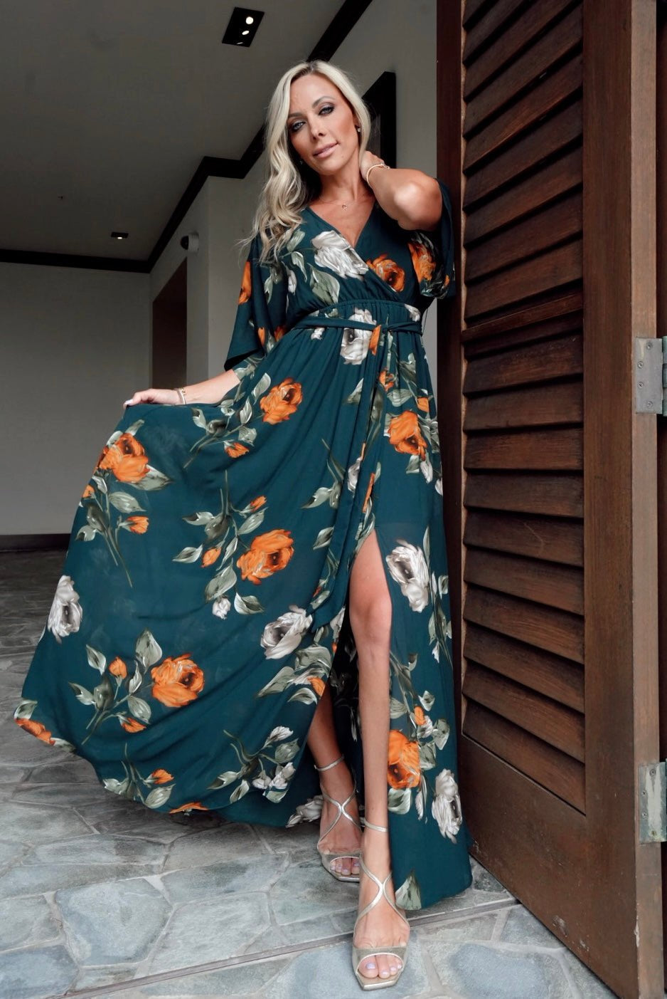 Kia Kimono Maxi Dress | Baltic Born Deep Topaz Floral