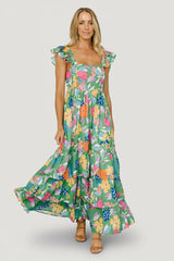 Monte Tiered Maxi Dress | Baltic Born Green Multi