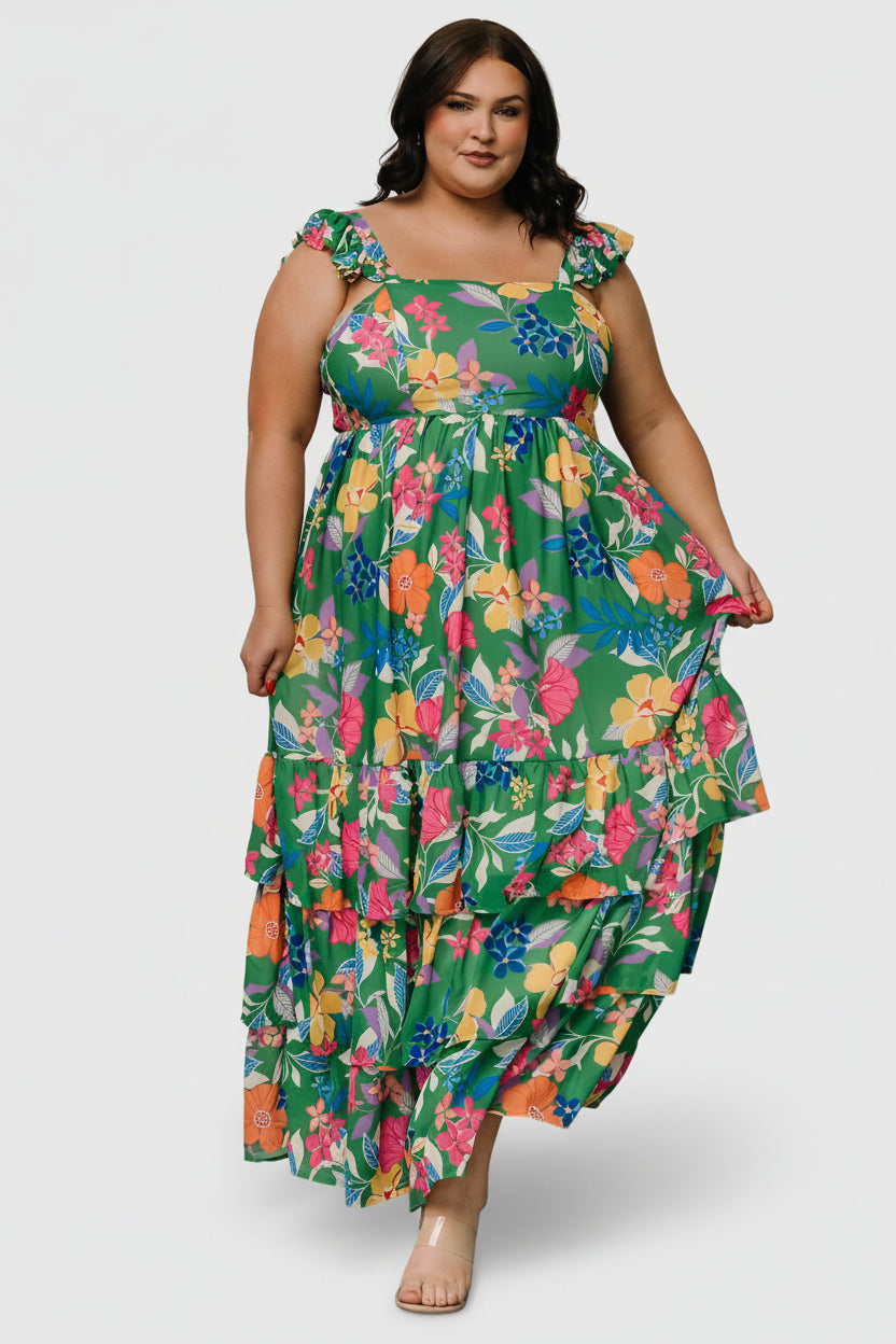 Monte Tiered Maxi Dress | Baltic Born Green Multi