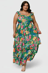 Monte Tiered Maxi Dress | Baltic Born Green Multi