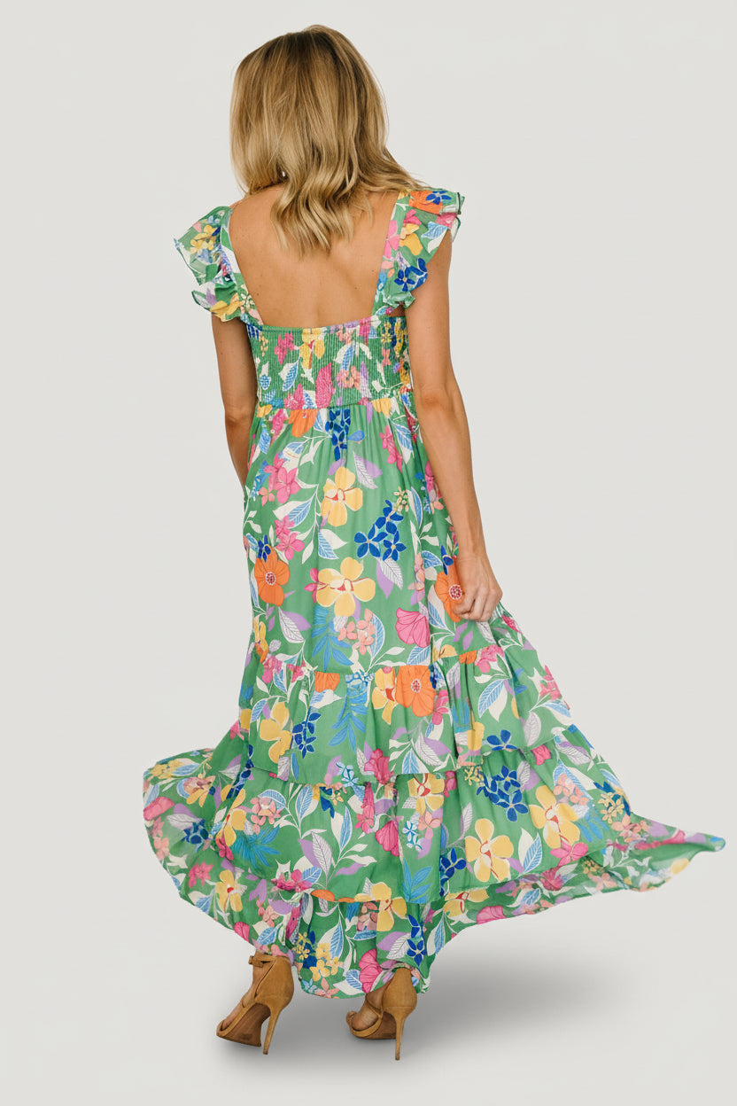 Monte Tiered Maxi Dress | Baltic Born Green Multi
