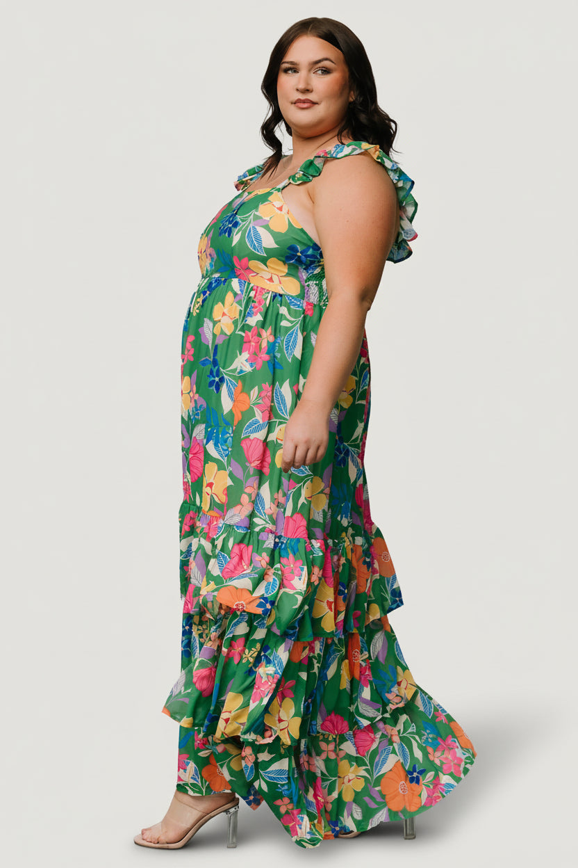 Monte Tiered Maxi Dress | Baltic Born Green Multi