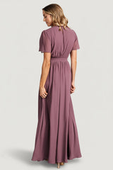 Naomi Short Sleeve Maxi Dress | Baltic Born Vintage Plum