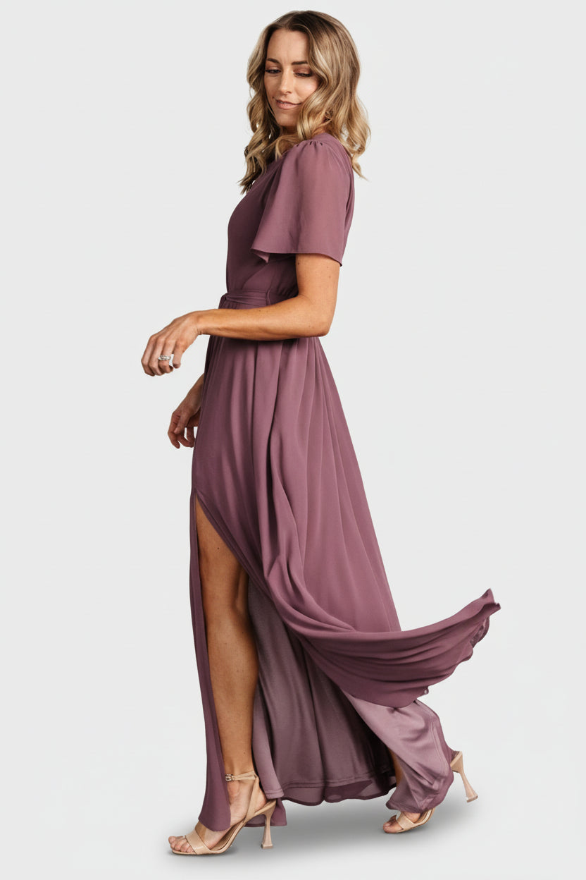 Naomi Short Sleeve Maxi Dress | Baltic Born Vintage Plum