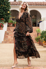 Bowman Deep V Maxi Dress | Baltic Born Black Multi