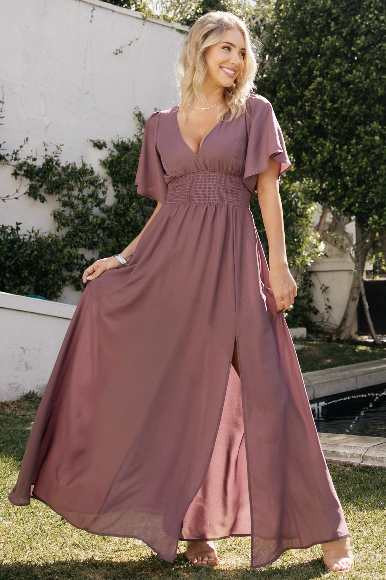 Verona Smocked Maxi Dress | Baltic Born Vintage Plum