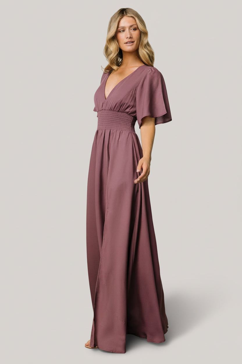 Verona Smocked Maxi Dress | Baltic Born Vintage Plum
